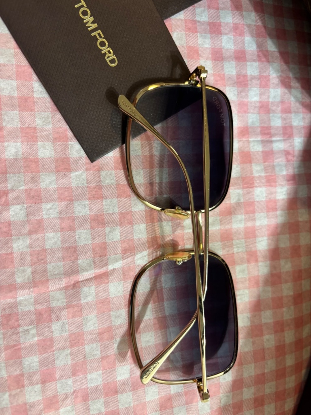 Gorgeous Tom Ford Square Oversized Gradient Blue Lens Sunglasses - Picture 3 of 5